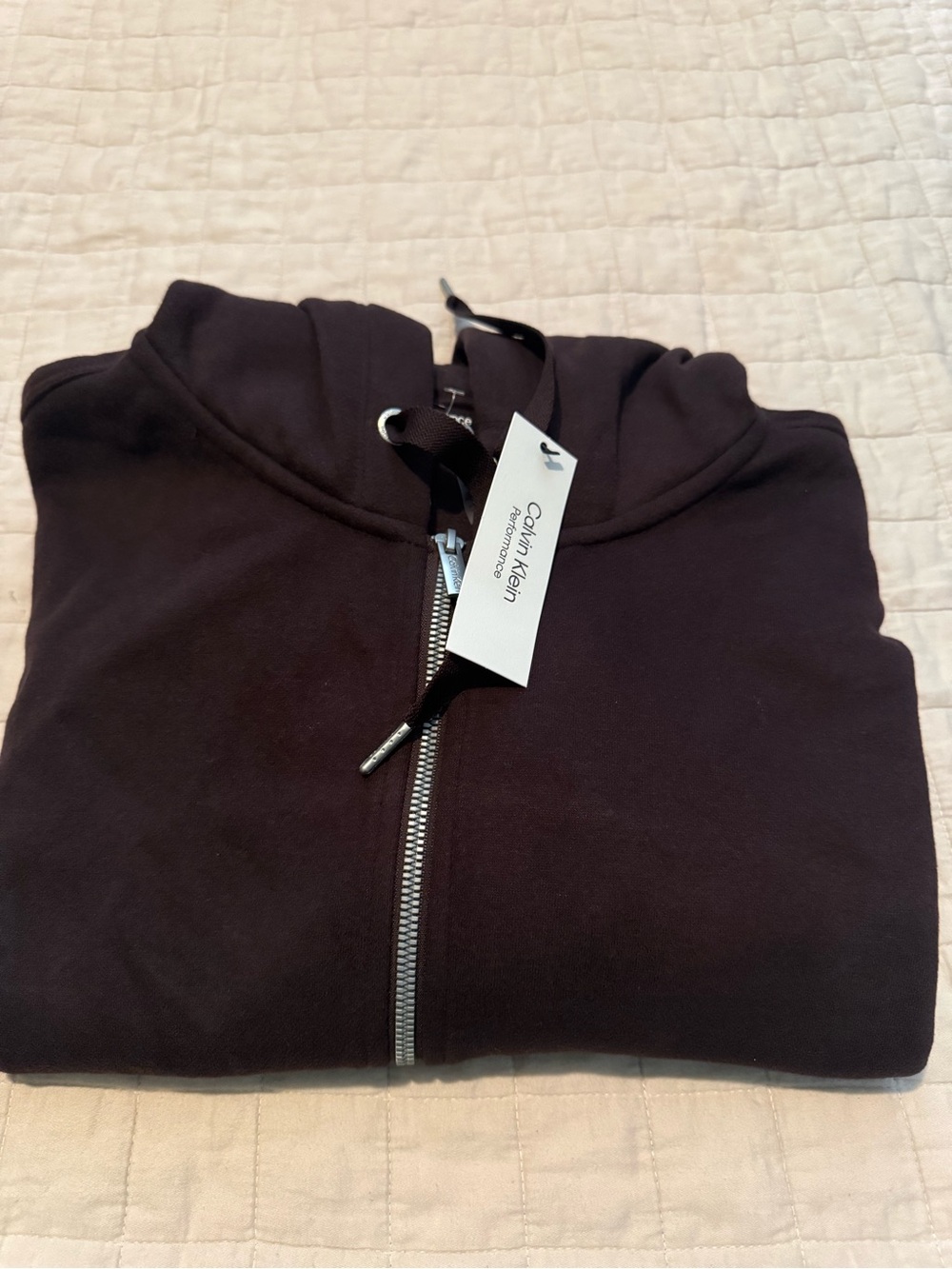 Calvin Klein Women's Dark Brown Zip-Up Hoodie
